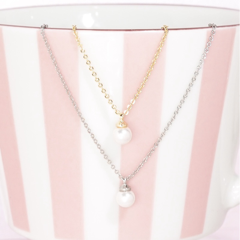 RINDA - Pearl necklace (gold/silver)