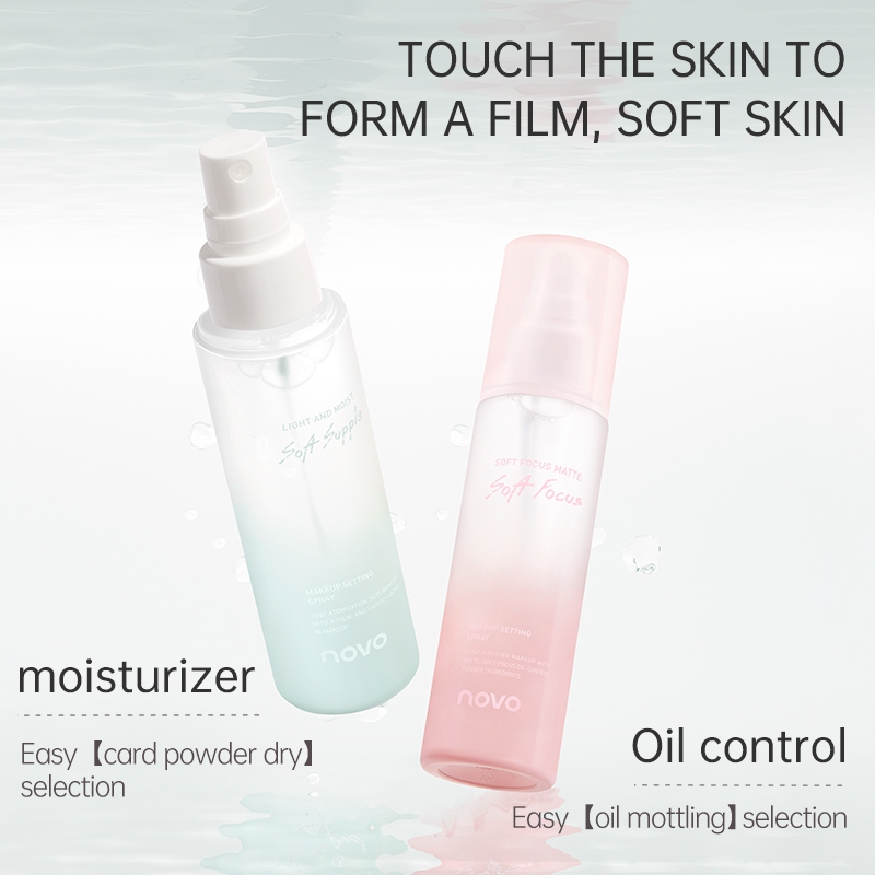 6283 (ใหม่/แท้) NOVO spray makeup สเปรย์น้ำแร่ ล็อคเมคอัพ ฉ่ำวาว ติดทน คุมมัน กันน้ำ 100ml ผิวแพ้ง่ายก็ใช้ได้