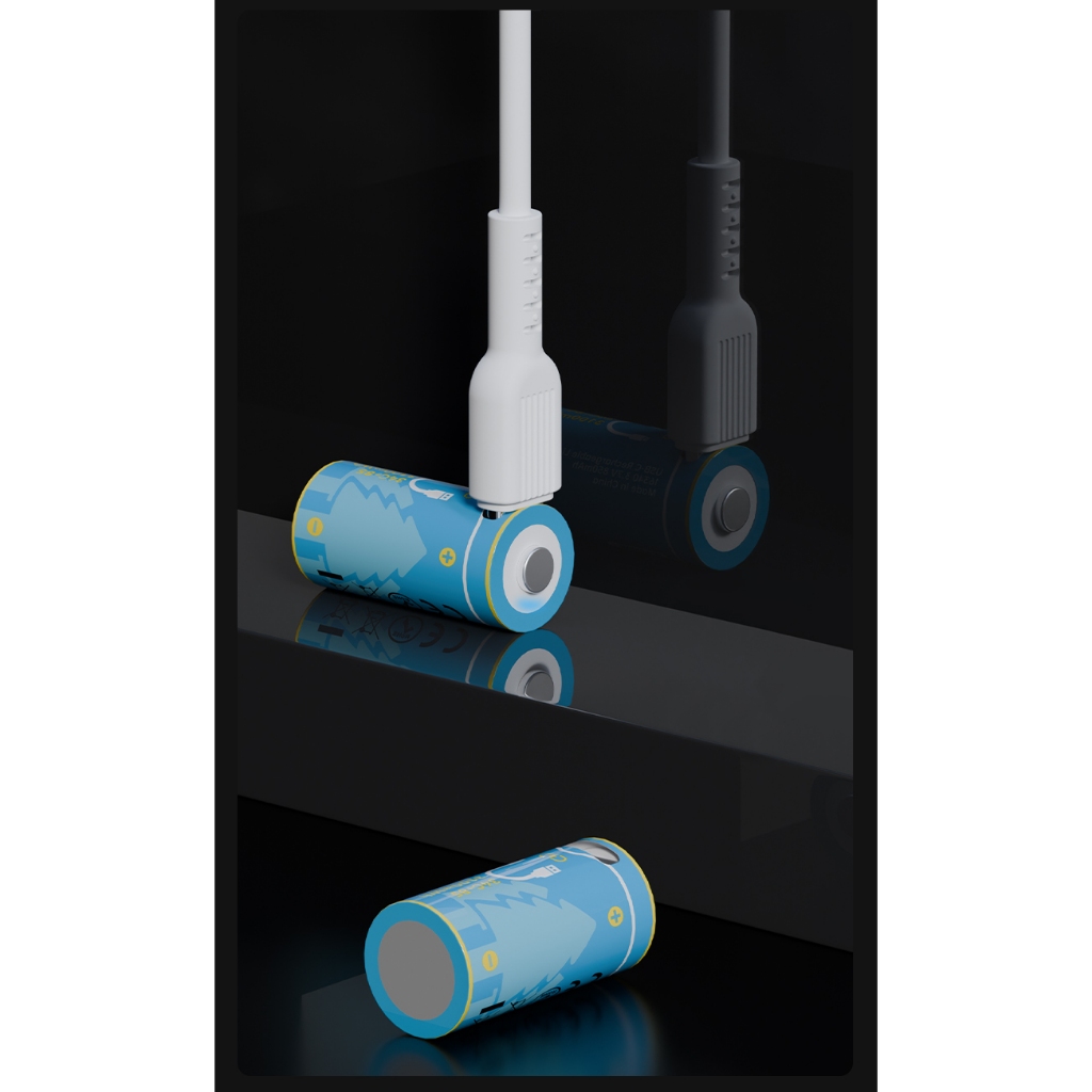 ถ่านชาร์จ BESTON 3100 mWh 16340 3.7V RCR123A Li-ion High Capacity Type-C USB Fast Charge Rechargeabl  2 ก้อน