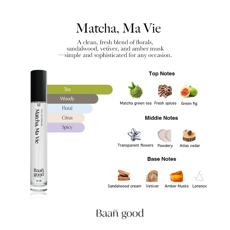 Matcha, Ma Vie 10 ml. น้ำหอมกลิ่นมัทฉะ