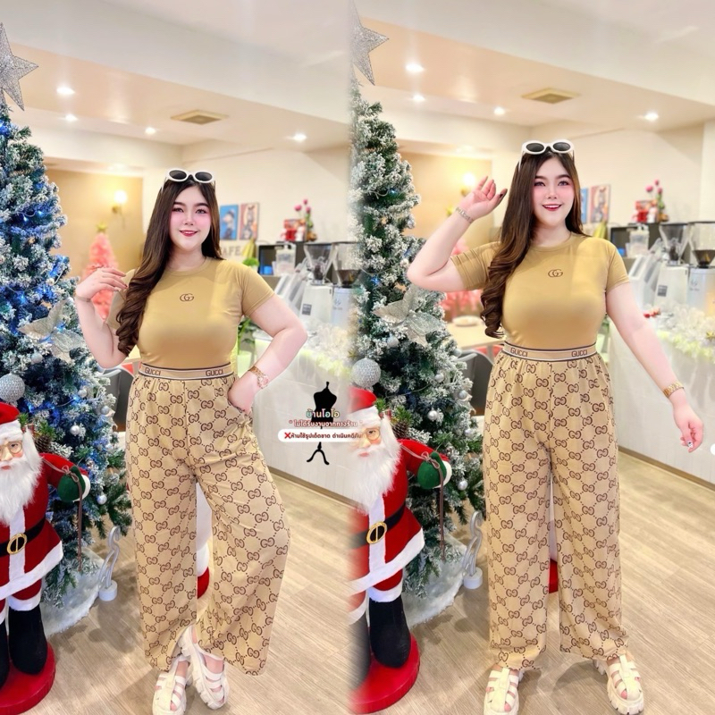 OO PLUS SIZE เซต 2 ชิ้น ครอป+ขายาว