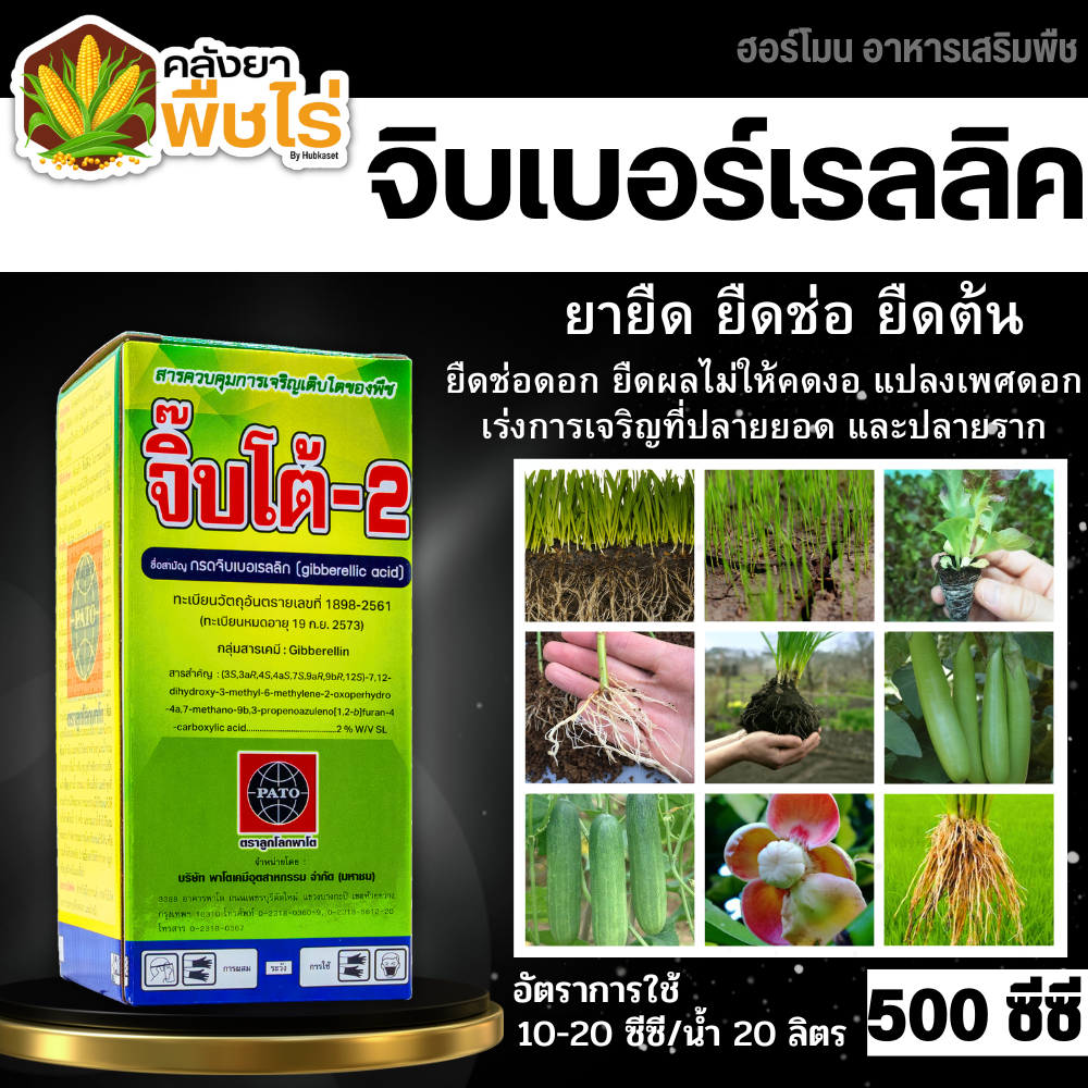 🌽 จิ๊บโต้-2 (กรดจิบเบอร์เรลลิคแอซิด) 500ซีซี จิ๊บยืดยอด ยืดช่อ ยืดผล