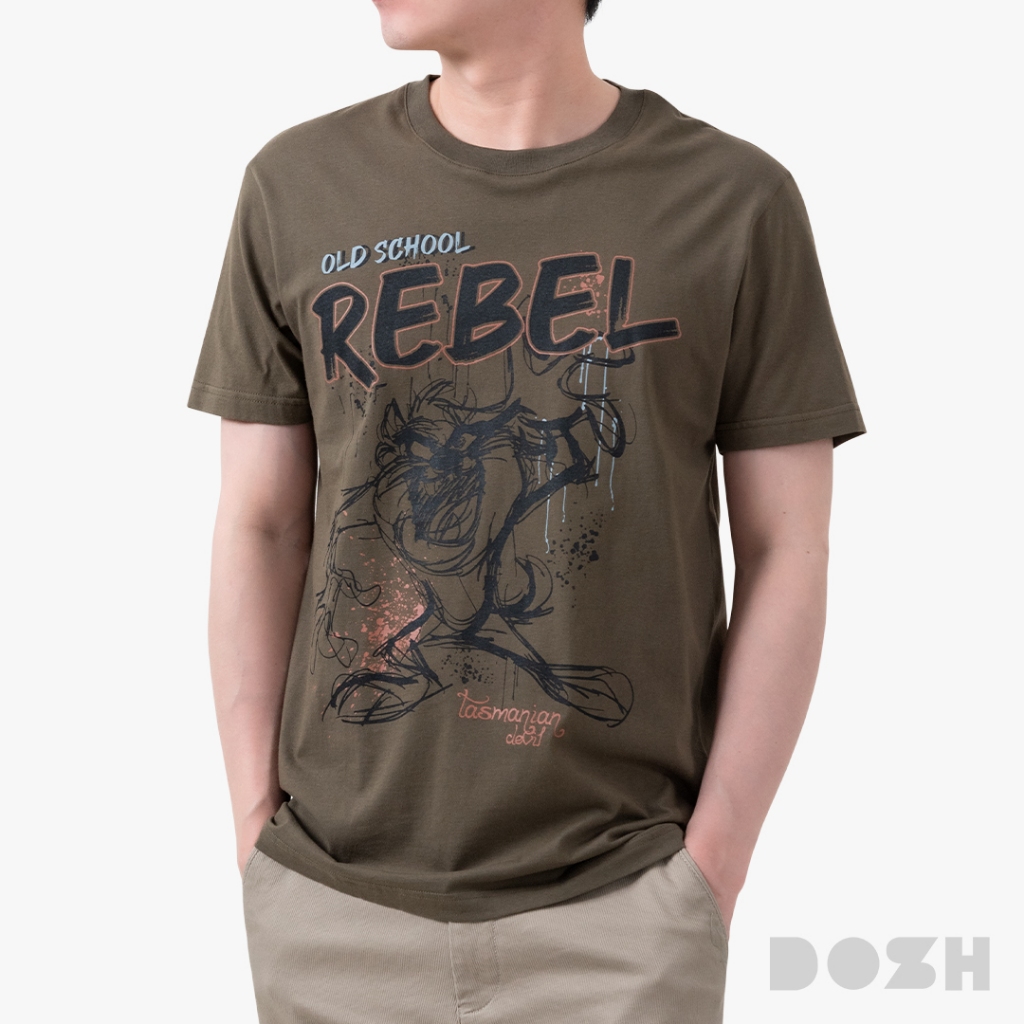 DOSH MEN'S T-SHIRTS LOONEY TUNES เสื้อยืดคอกลมผู้ชาย DLTMT5032-GR (XS-2XL)