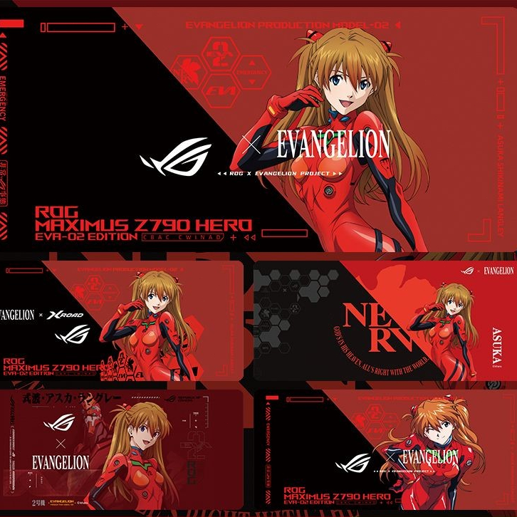 ROG Asuka EVA แผ่นรองเมาส์แบรนด์ร่วมโต๊ะคอมพิวเตอร์แผ่นเกมทนสิ่งสกปรกเดสก์ท็อปหอพักแผ่นกันน้ำหนาแบบ