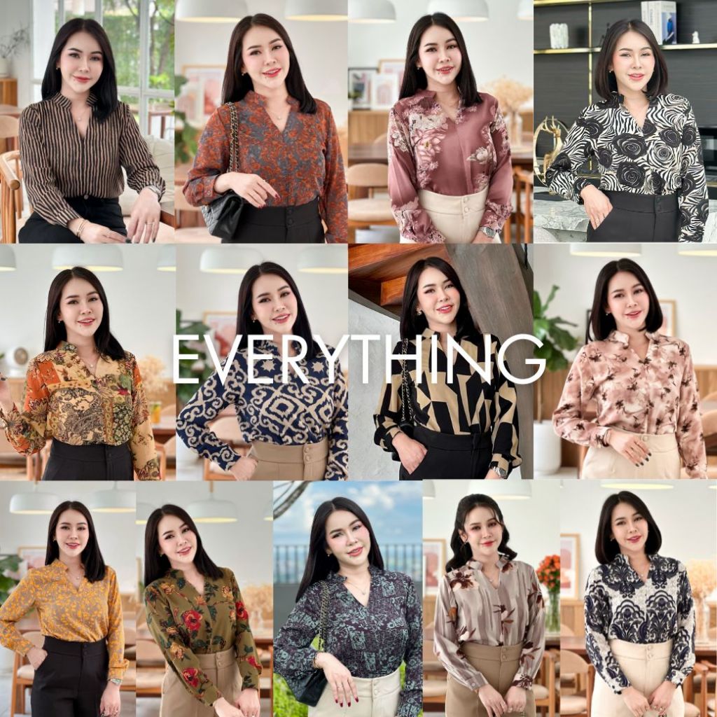 Everything2019 (6145) เสื้อคอจีนกระดุมหลังแขนยาว ดีไซน์หน้าสั้นหลังยาว ผ้าลื่นเงาสวย