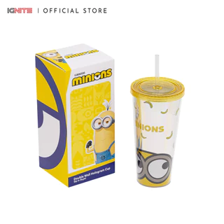 [พร้อมส่ง] IGNITE Minions Double wall Hologram แก้วพลาสติก 2 ชั้น มินเนี่ยน สินค้าลิขสิทธิ์แท้