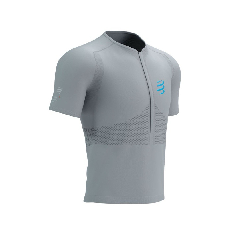 เสื้อวิ่งเทรลผู้ชายแขนสั้นมีซิป Compressport TRAIL HALF-ZIP FITTED SS TOP ปี 2023