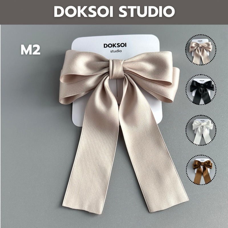 DOKSOI-โบว์ติดผม Hair Bow ขนาดกลาง ไซต์ M รุ่น2 แบบหางสั้น
