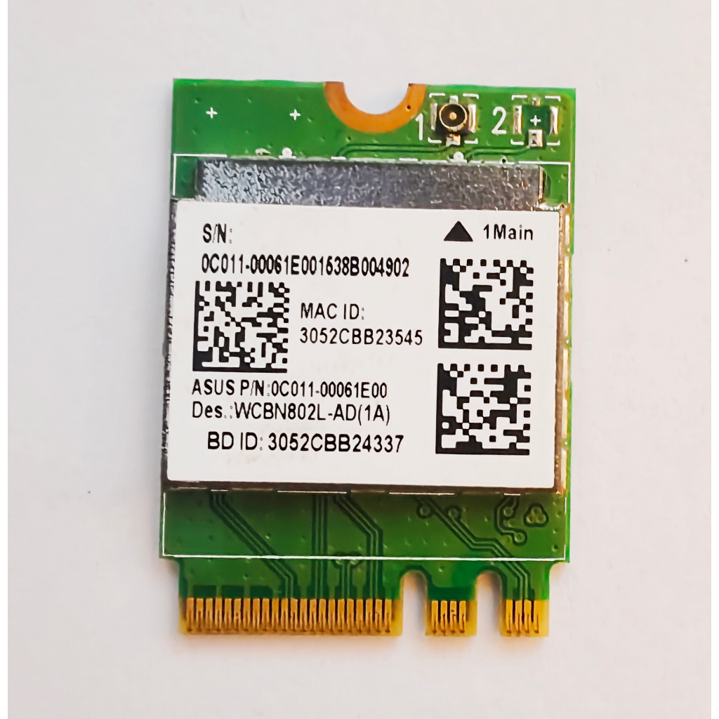 การ์ด ASUS Wifi 802.11B/G/N / บลูทูธ 4.0  รุ่น 0C011-00061E00   M.2 มือสอง