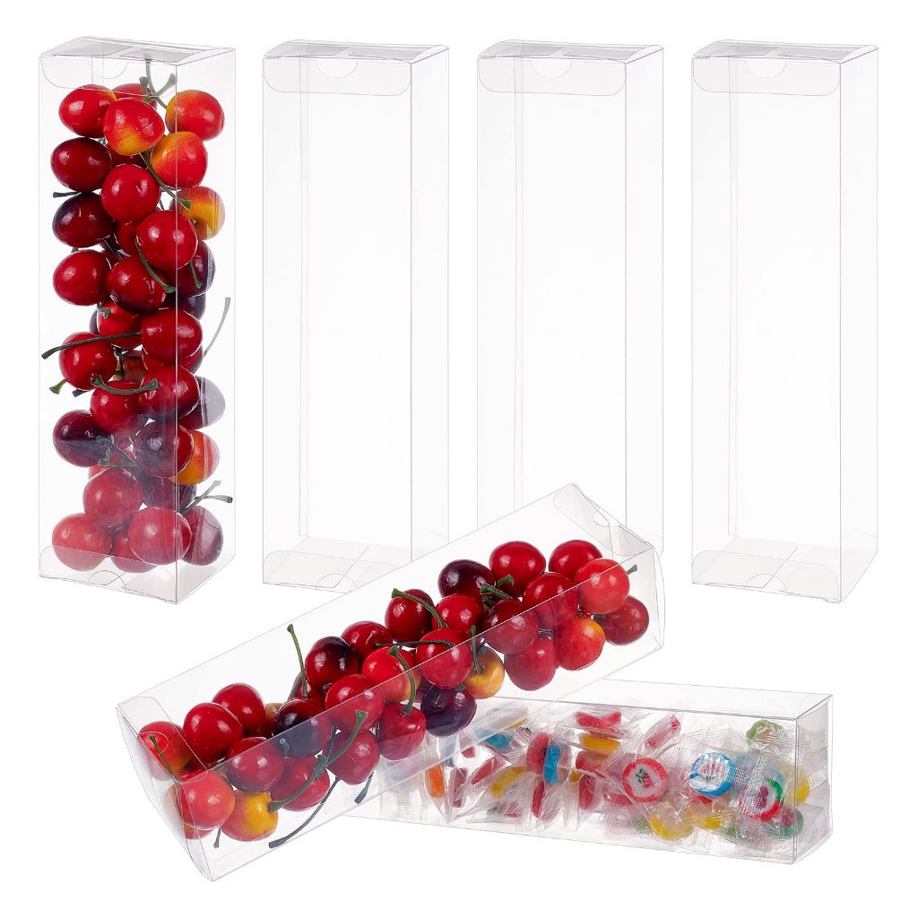 10 ชิ้น กล่องของขวัญ  กล่องขนม งานเลี้ยง ปาร์ตี้  อุปกรณ์ห่อของขวัญ PVC แบบใส กันรอยกันฝุ่นกล่องเค้กใส