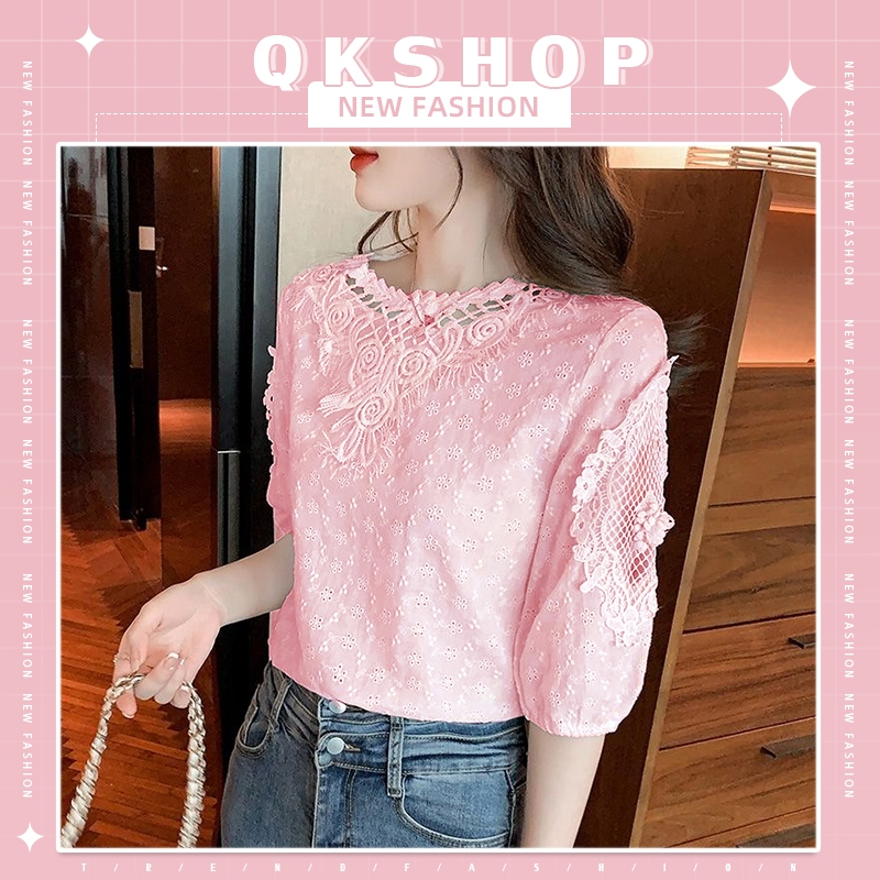 QKshop สุดฮิต  เสื้อแฟชั่นผู้หญิง ประดับตกแต่งลูกไม้ พร้อมสีสันสวยๆให้เลือก แมทช์ง่าย ราคาดีมาก ซื้อเลยย งานดีแบบนี้ไม