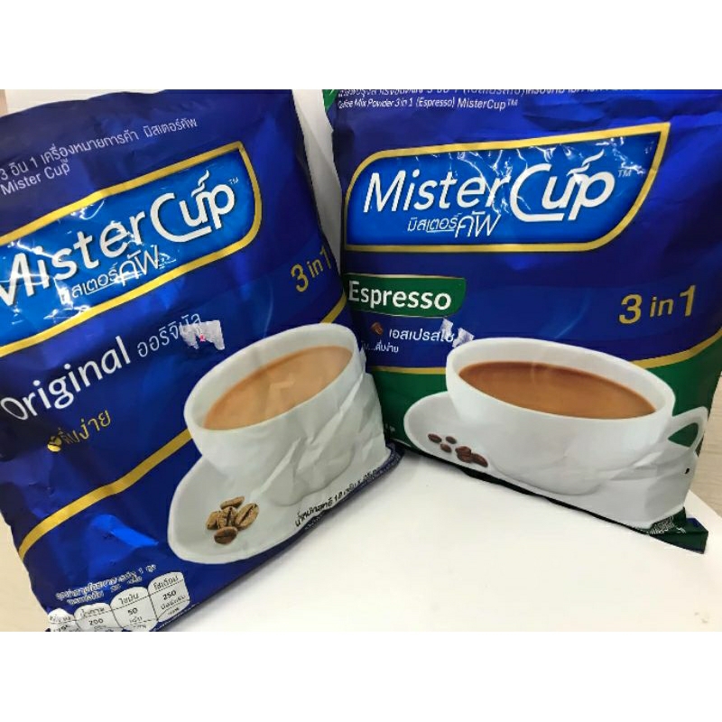 มิสเตอร์คัพ กาแฟ3อิน1บรรจุ24-25ซอง (14.5ก.-16ก.)