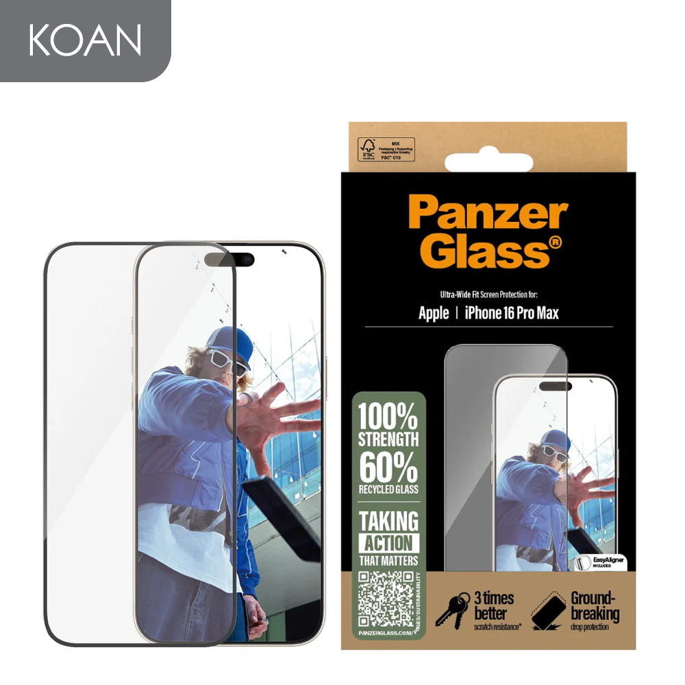 ฟิล์มกันรอย PANZERGLASS Ultra Wide Fit for iP 16 / 16 Pro / 16 Plus / 16 Pro Max