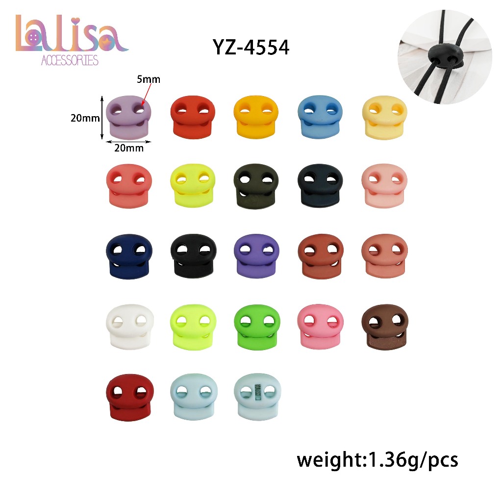 ตัวล็อคเชือก ตัวหยุดเชือก จมูกหมู  สต็อปเปอร์พลาสติก ขนาด 20 *20 mm plastic stopper YZ-4554