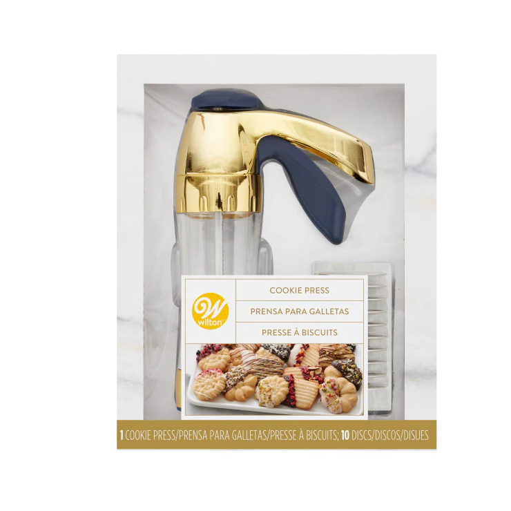 Wilton Blue and Gold Cookie Press Set, 11-Piece กระบอกกดคุกกี้ Wilton พร้อมส่ง