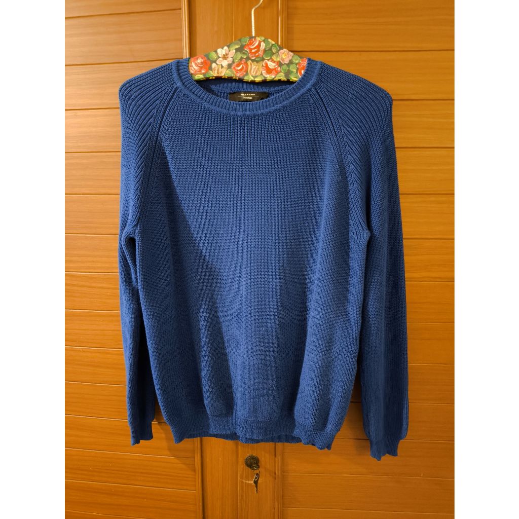 MaxMara WEEKEND Blue Cotton Jumper Sweater Size M