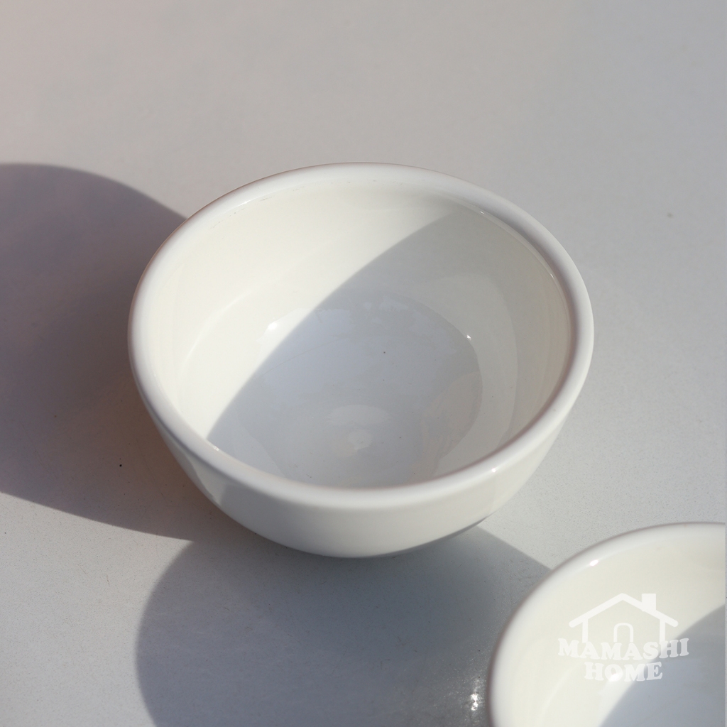 ถ้วยซุป ถ้วยเซรามิค สีขาวครีม 4.5 นิ้ว ถ้วยน้ำจิ้ม