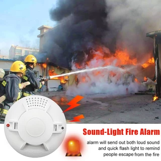 Smoke Alarm Detector เครื่องตรวจจับควันไฟใช้แบตเตอรี่แบบพกพาเซ็นเซอร์เตือนภัยอิสระบ้าน สำนักงานฯลฯ