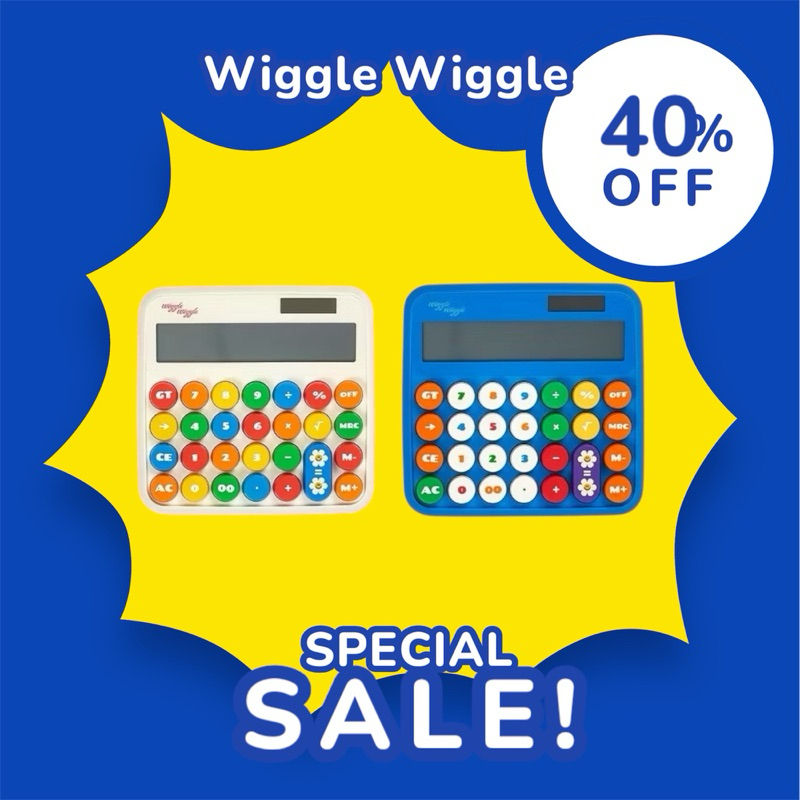 ขายดี Wiggle Wiggle Electronic Calculator เครื่องคิดเลขสีสันสดใส ใช้ได้ทั้งระบบโซลาร์เซลล์และถ่าน