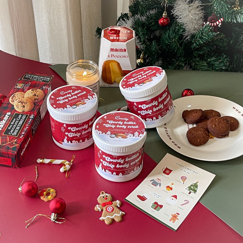 (พร้อมส่งราคาโปร+แถม sticker cowdy christmas) สครับคาวดี้ limited christmas 600g.