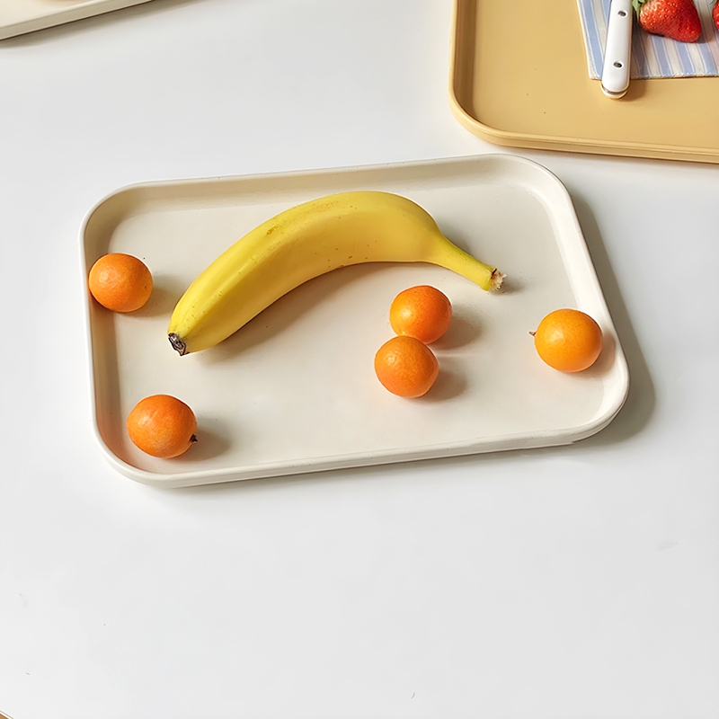 ถาดรองแก้วพลาสติก ถาดพลาสติก สินค้าพลาสติกย่อยสลายได้ จาน ถาด ใส่อาหาร ใส่ขนม วางสิ่งของ สําหรับใส่อาหาร tray 4 ขนาด - รูปที่ 2