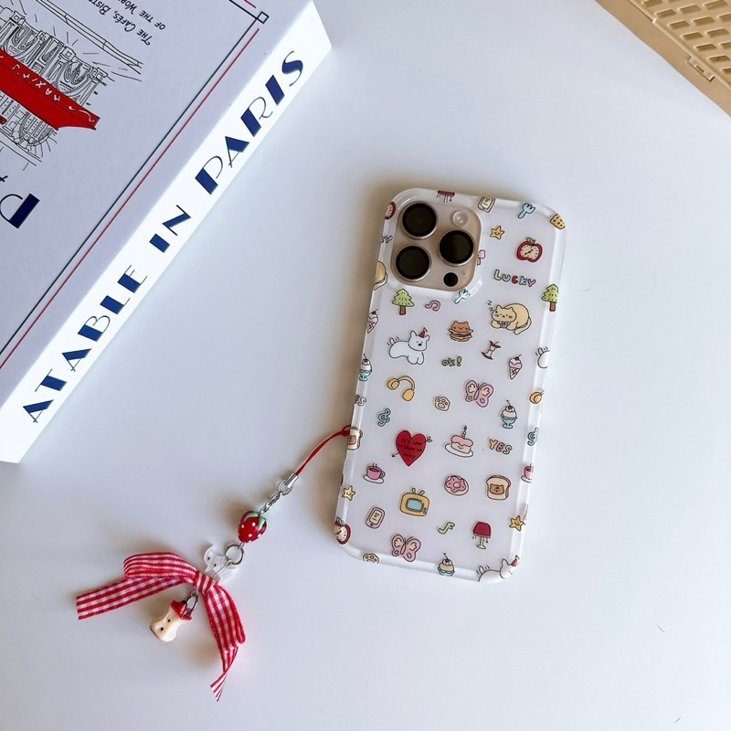 (มี16) เคส สำหรับ ไอโฟน สินค้าพร้อมส่งจากไทย สำหรับ Iphoneชื่อ แมวหมาผี+สายTPU-R1867