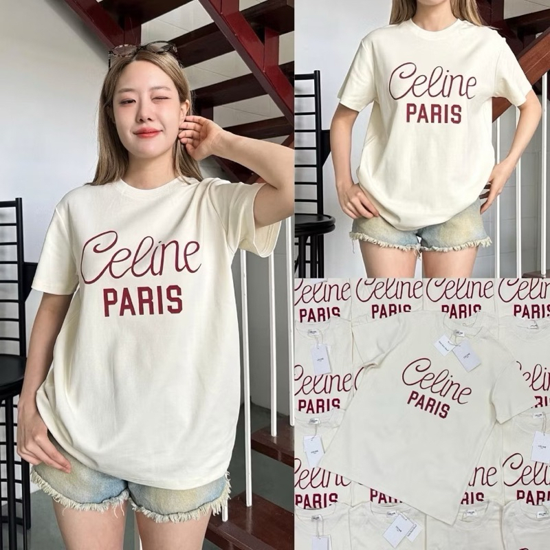 (พร้อมส่ง) Valen CL Paris T-shirt เสื้อยืดแขนสั้นสกรีนโลโก้แบรนด์ดัง