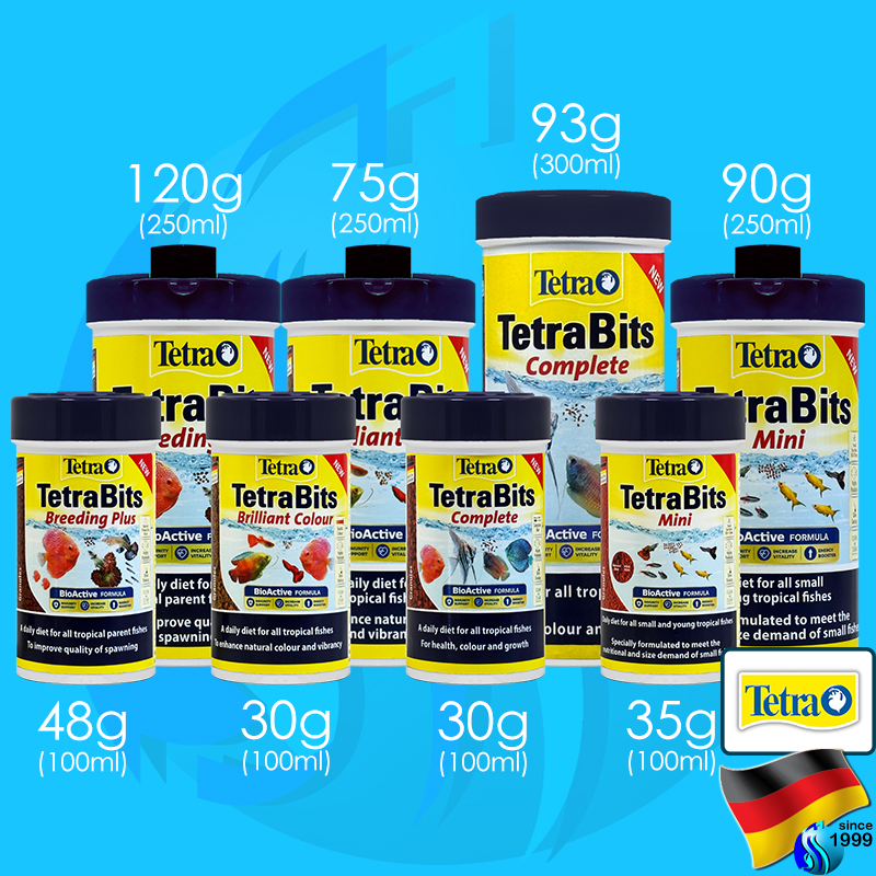 TetraBits BreedingPlus / BrilliantColour / Complete / Mini 100ml / 300ml อาหารปลาปอม 30g 93g Tetra Bits Bit tetrabit