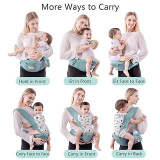 เป้อุ้มเด็ก เป้อุ้มเด็กฝ้าย 0-4 ปี Baby Carrier เป้อุ้มเด็กระบายอากาศ 3-in-1 กระเป๋าอุ้มเด็ก กระเป๋าอุ้มลูกสินค้า กันแดด