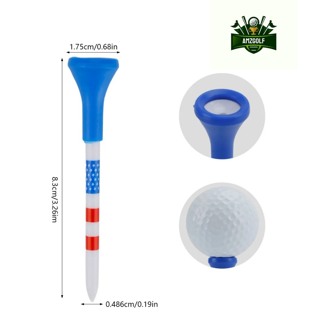 Postplaza ทีตั้งลูกกอล์ฟ หัวยาง ขนาด 70 / 83 mm. ที่ตั้งลูกกอล์ฟ ที Golf Tee (แพ็ค 10 ชิ้น)