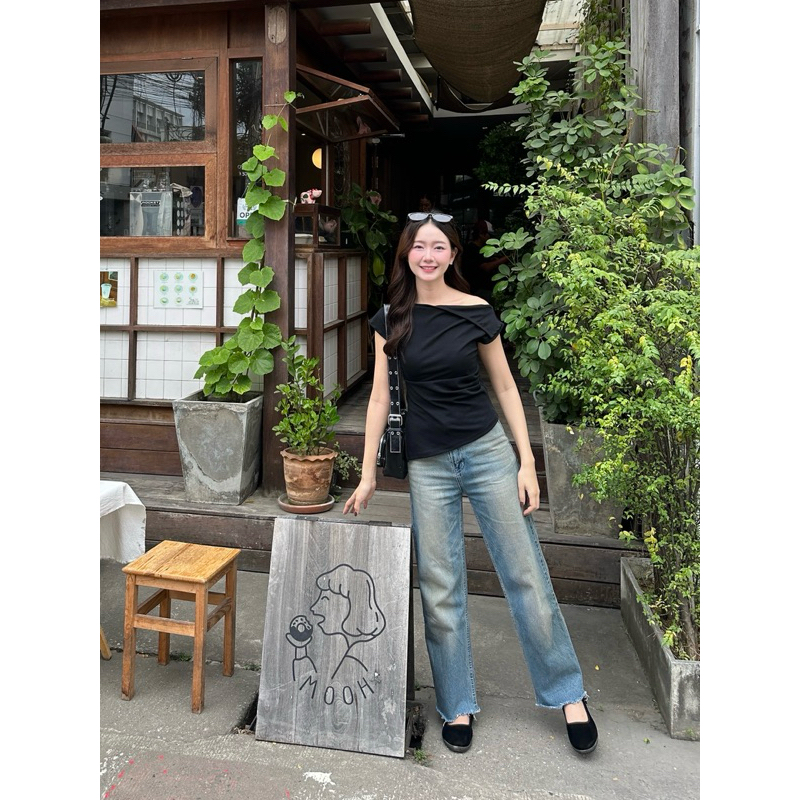 AGLEAMIN3011 | Sydney top เสื้อแขนสั้นเปิดไหล่ - รูปที่ 7