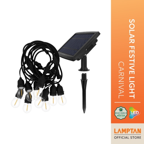 LAMPTANชุดไฟราวตกแต่งพลังงานแสงอาทิตย์ SOLAR FESTIVE LIGHT CARNIVAL 10w สไตล์วินเทจ ปรับไฟกะพริบได้ 