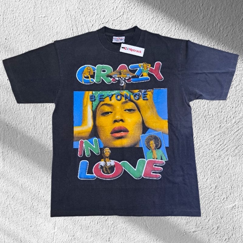 เสื้อ Beyonce 2024 ป้าย Hiptrack Bootleg t shirt size XL ตะเข็บเดี่ยวบนล่าง ดำเฟด