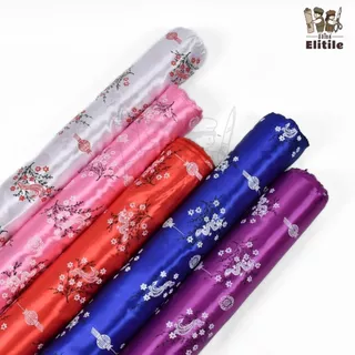 *มีส่งด่วน/Delivery* ผ้าลายจีน ลายตรุษจีน กว้าง45นิ้ว ผ้าเครปต่วนซาติน ลายมังกร ตัดชุดกี่เพ้า เสื้อคอจีน เนื้ิอเงา
