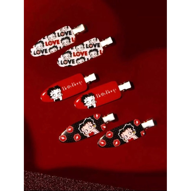 [พร้อมส่ง ] กิ๊บติดผม Betty Boop 6 pcs/pack ไม่ทิ้งรอยหนีบบนเส้นผม