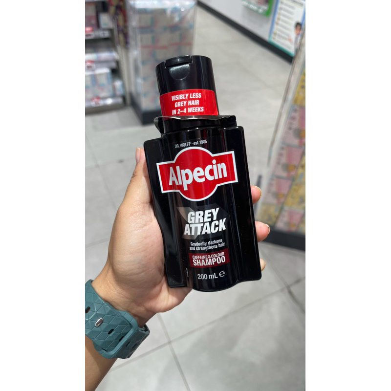 Alpecin Grey Attack Caffeine & Colour Shampoo (200ml) - Gradually darker and stronger hair