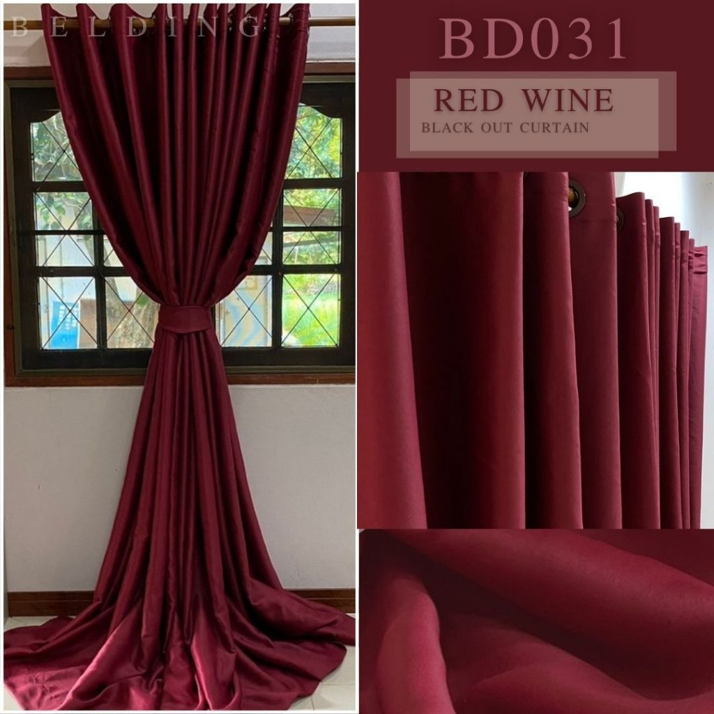 ม่านสีไวน์แดง เพิ่มความหรูหรา สง่างาม ดั่งบรรยากาศแห่งราชวัง ด้วยเนื้อผ้าหนาและสัมผัสนุ่มละมุน