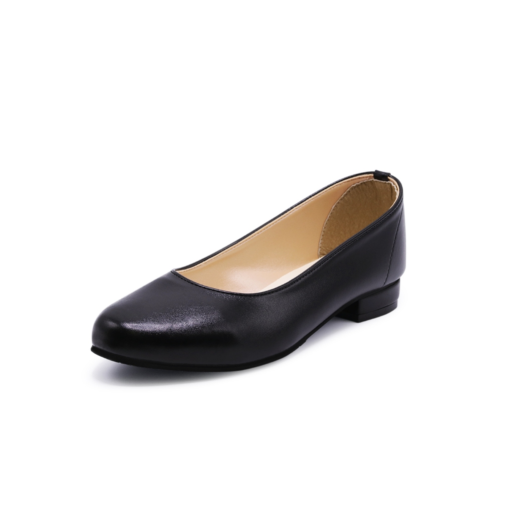 Pretty Popteen รองเท้าคัทชู หัวมน ส้นเตี้ย 1 นิ้ว สีดำ รุ่น PT-2417 ไซซ์ 35-42