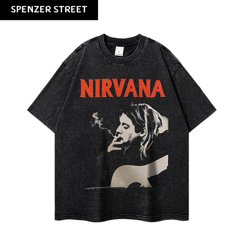 [พร้อมส่ง] Spenzer.street |Nirvana Smoke โอเวอร์ไซส์ เสื้อผ้าสตรีท เนื้อผ้าดี คุณภาพเยี่ยม ทันกระแส 2024 ขายดี