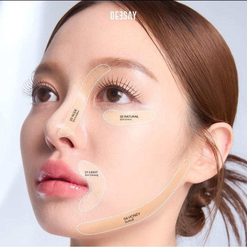 (💜พร้อมส่ง | ของแท้ ) 4เฉดสี คุชชั่นดีเซ้ย์ ปกปิด รอยดำ รอยแดง บางเบา Deesay feather soft blurring cushion SPF50 PA++++ - รูปที่ 7