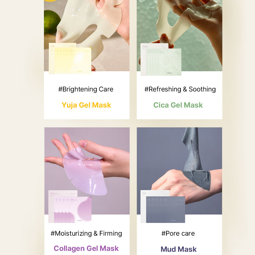 (ของแท้ / พร้อมส่ง) Luvum Mask 4 แบบ  Yuja / Cica / คอลลาเจน / โคลน 1แผ่น