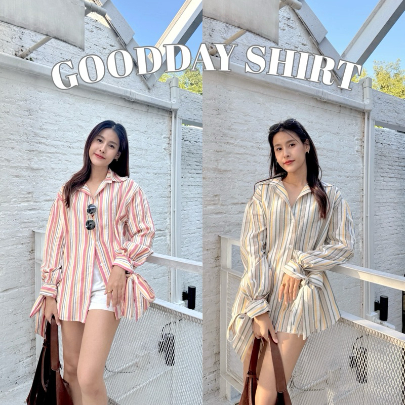 19JAN.STUDIO : GOODDAY SHIRT เสื้อเชิ้ตตัวยาว ผ้าดีย์ แพตเทิร์นสวยมาก