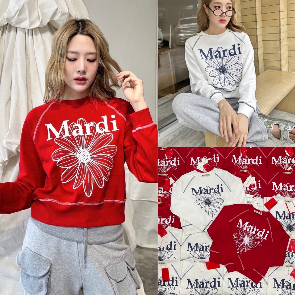 sweater เสื้อแขนยาวสเวตเตอร์ ดีเทลสกรีนลายดอกไม้แบรนด์ดัง ใส่ออกมาแล้วน่ารักมากก ทรงสวย เนื้อผ้ากำลังดี