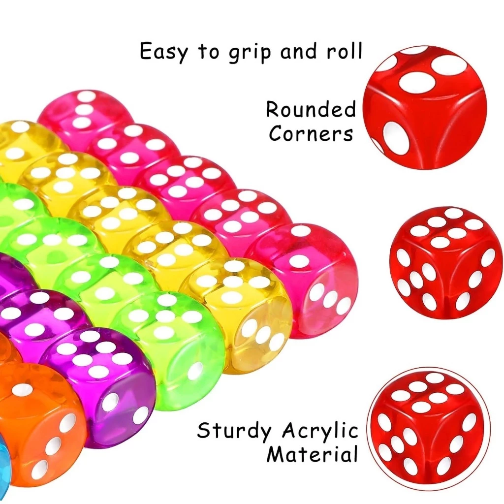 Dice ลูกเต๋า อะครีลิคคุณภาพสูง Premium Quality Acrylic Dice Crystal Dice 14mm 16mm thumbnail 7