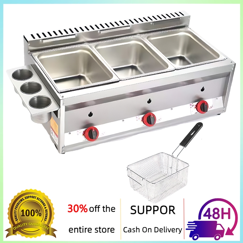 สแตนเลส หม้อไก่ทอด kfc ห้องครัว ที่ทอดแก๊ส 8L หม้อทอดใช้แก้ส stainless steel หม้อทอด แก๊ส 1/2/3 เตาทอดเฟรนฟรายแก๊ส