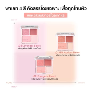 JUDYDOLL BLUSH & HIGHLIGHT PALETTE 9g จูดี้ดอล บลัช & ไฮไลท์ สีแดง สีนู้ดธรรมชาติ พาเลท