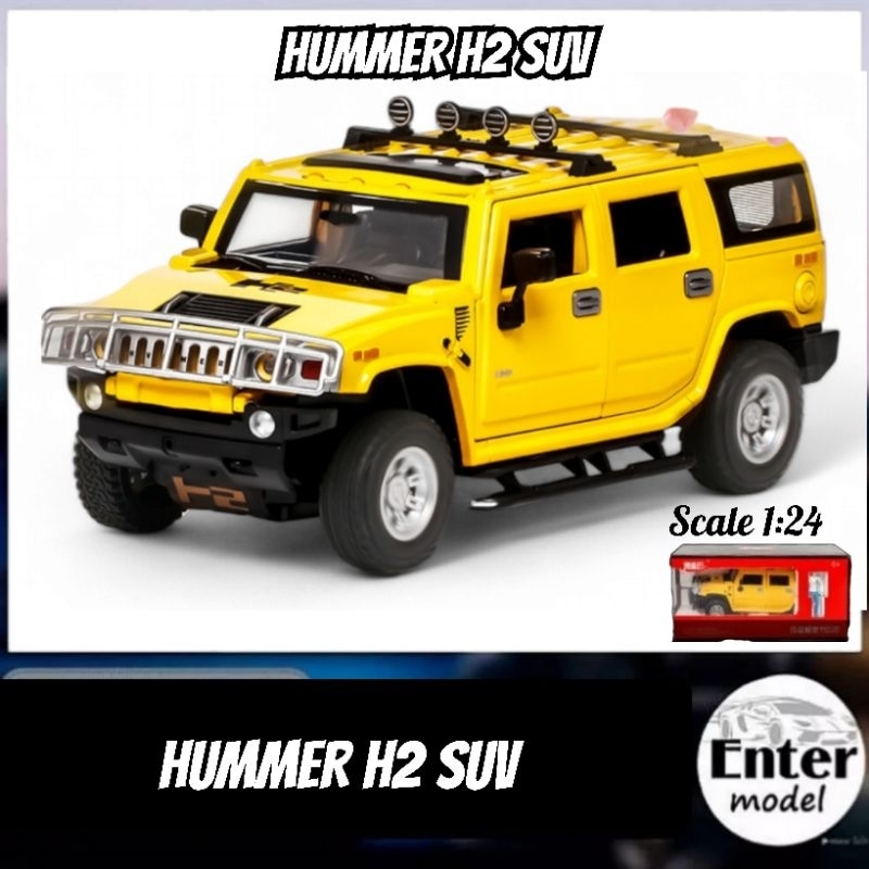 โมเดลรถเหล็ก มีเสียงมีไฟ คันใหญ่ เกรดพรีเมียม HUMMER H2 SUV สเกล 1/24 ยาว 20cm