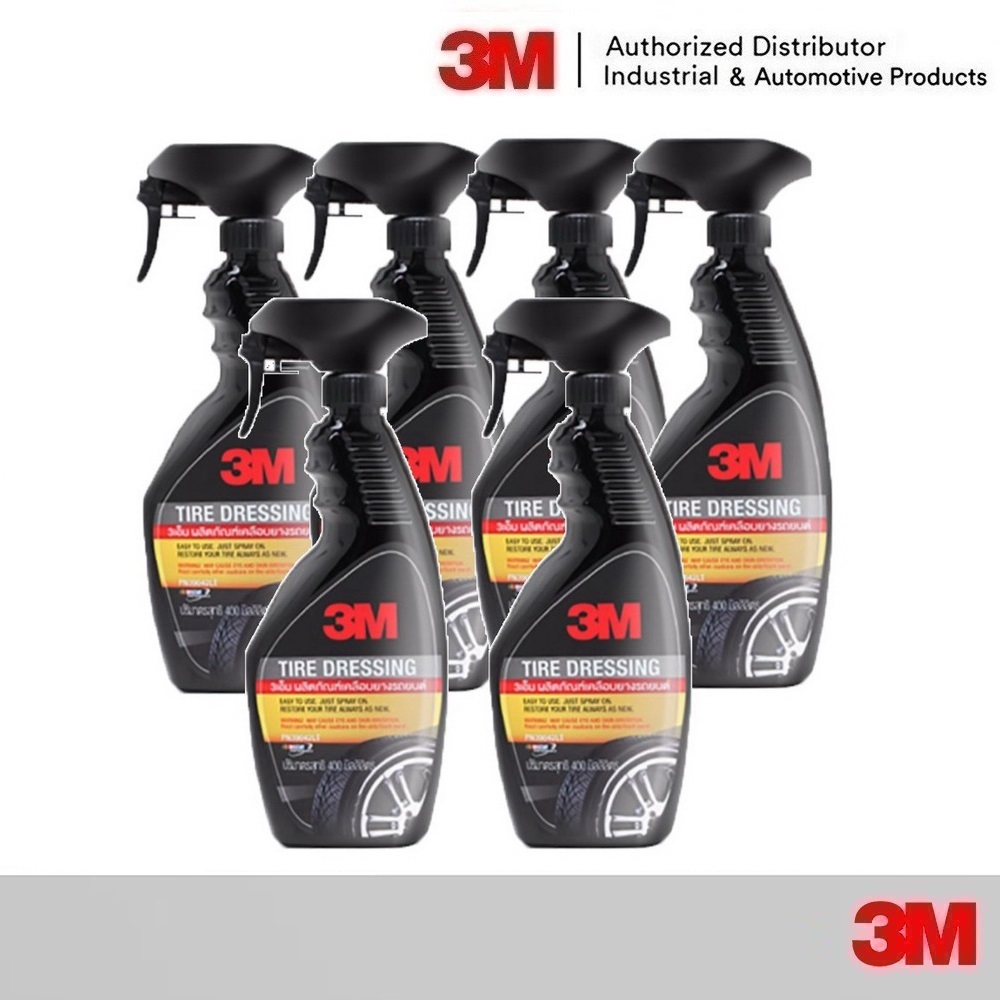 3M 6 ขวด x400มล 39042LT ผลิตภัณฑ์เคลือบเงายางรถยนต์ Tire Dressing