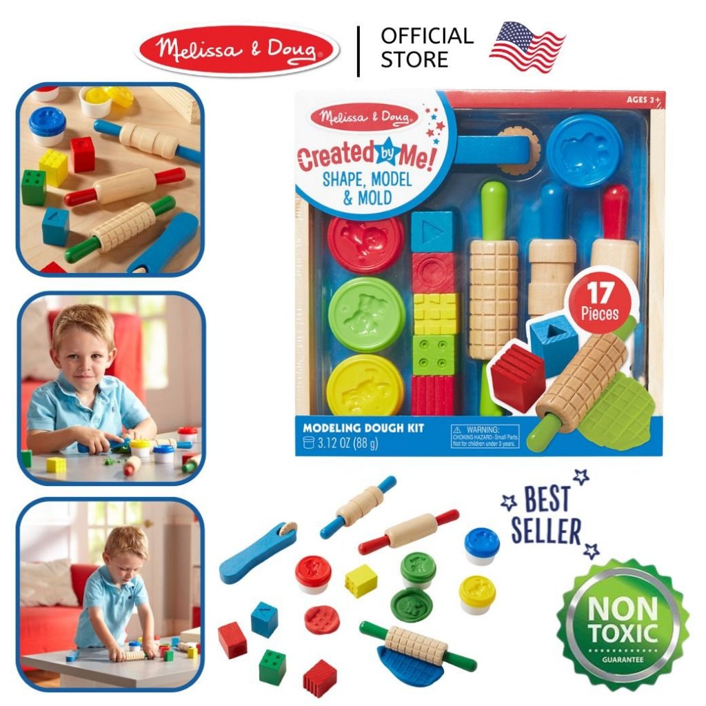 Melissa & Doug  ชุดแป้งโดว์ ปั้น ตัด ประดิษฐ์ พร้อมอุปกรณ์ Shape, Model and Mold เหมาะสำหรับเด็ก 3 ขวบ ขึ้นไป