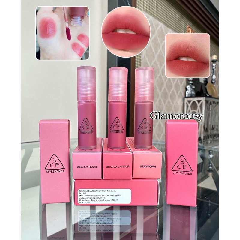 ป้ายไทย ผลิต2024 ลิป 3CE Blur water tint ขนาดมินิ 1.5g
